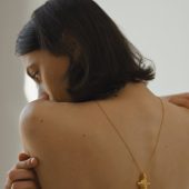 Gold Plated Silver Goddess Pendant: Trypillian Bereginya Jewelry