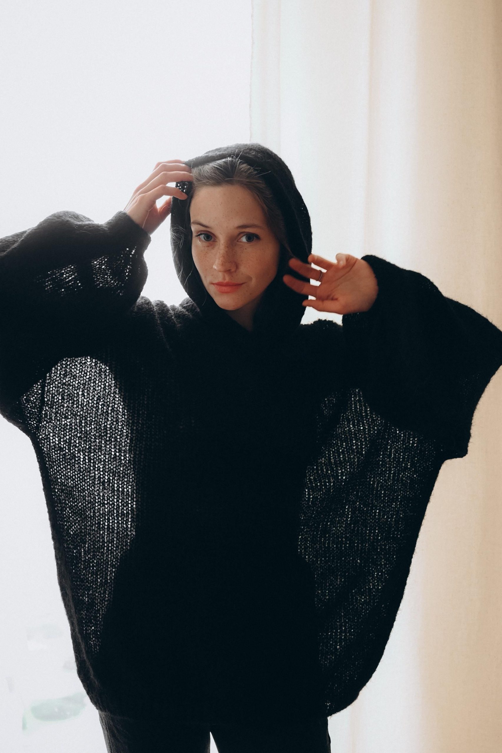 Black Mohair Cowl Neck Sweater: Women's Goth Jumper