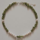Handmade Freshwater Pearl Choker: Gemstone Beaded Necklace, Sterling Silver