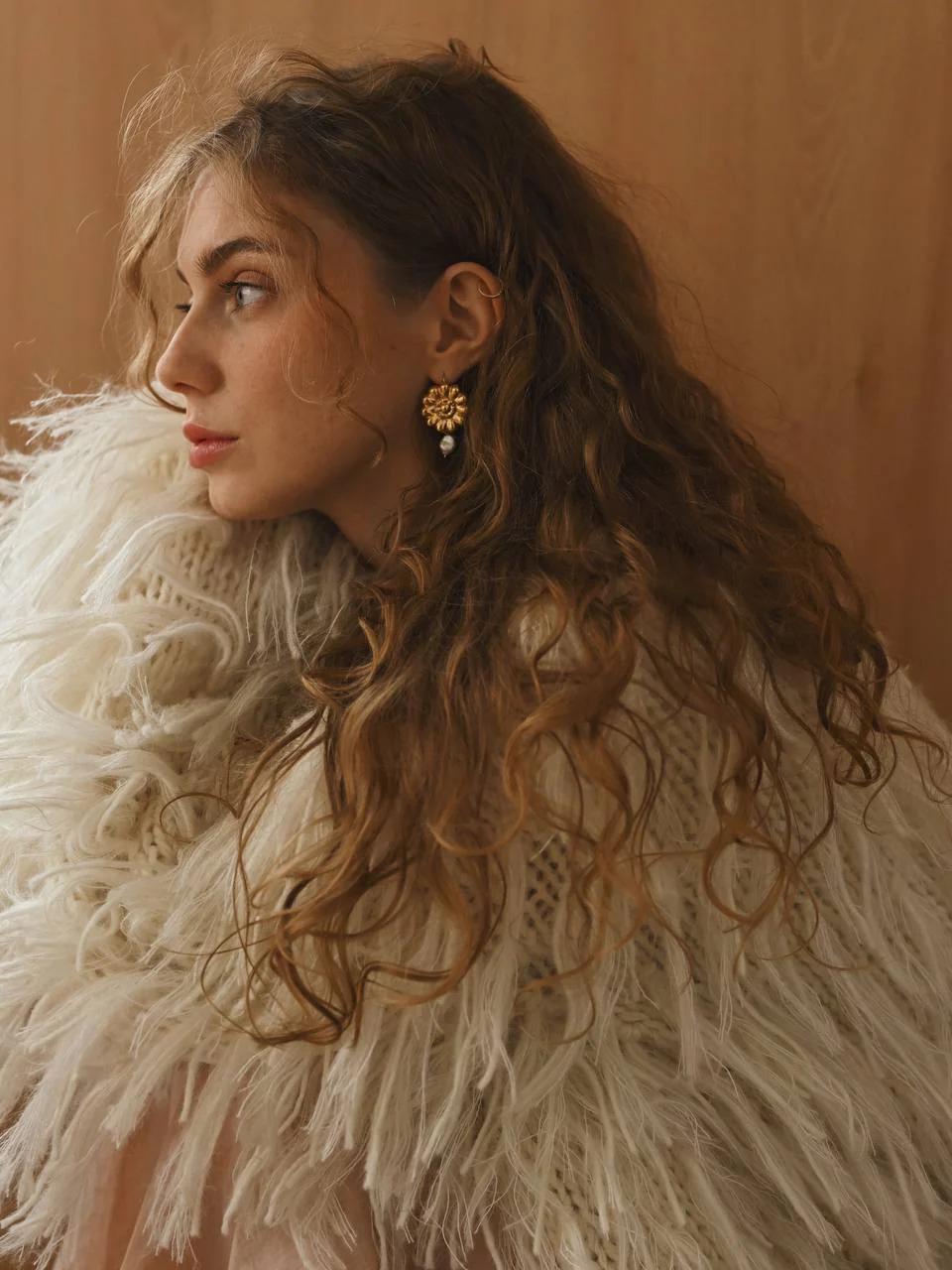 Handmade Alpaca Merino Cardigan: Cropped Open Front Knit Sweater