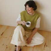 Hand-knitted Mohair Yellow Vest: Women's Cozy Knitwear