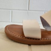 Handmade White Leather Sandals For Women – Moroccan Double Strap Summer Flats – Minimalist Boho Beach Shoes – Comfy Flat Slides –