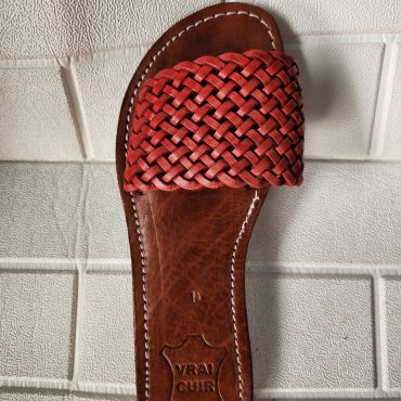 Handwoven Leather Moroccan Sandals For Women – Terracotta Braided Slide Flats – Artisan Summer Shoes 37 To 42 – Handmade Real Leather Slides
