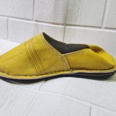 Handmade Moroccan Yellow Leather Babouche For Men – Traditional Slippers – Pointed-toe Leather Shoes – Classic Artisan Moroccan Footwear