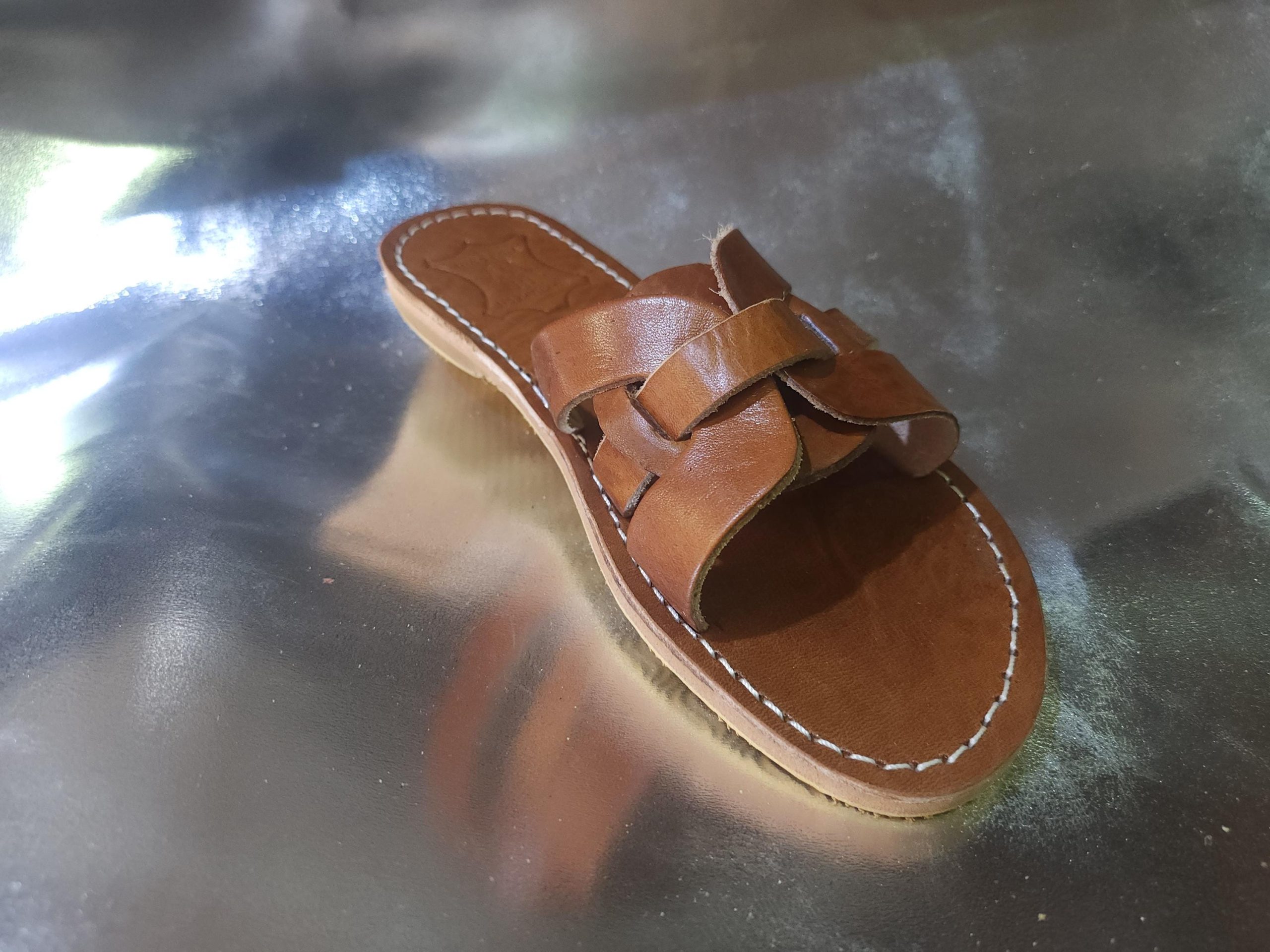 Handmade Moroccan Leather Sandals For Women – Brown Flat Shoes Gift