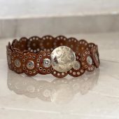 Leather Concho Belt 110 Cm (43.3 In) – Vintage Medieval Waist Belt Gift For Women